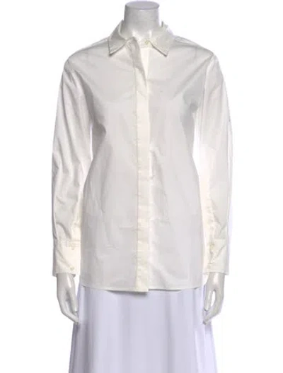 Pre-owned Simkhai Long Sleeve Button-up Top In White
