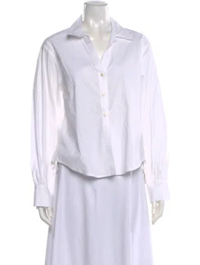 Pre-owned Simkhai Long Sleeve Button-up Top In White