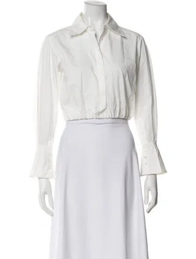 Pre-owned Simkhai Long Sleeve Button-up Top In White