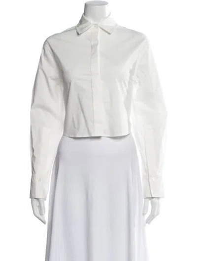 Pre-owned Simkhai Long Sleeve Button-up Top In White