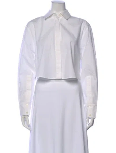 Pre-owned Simkhai Long Sleeve Button-up Top In White