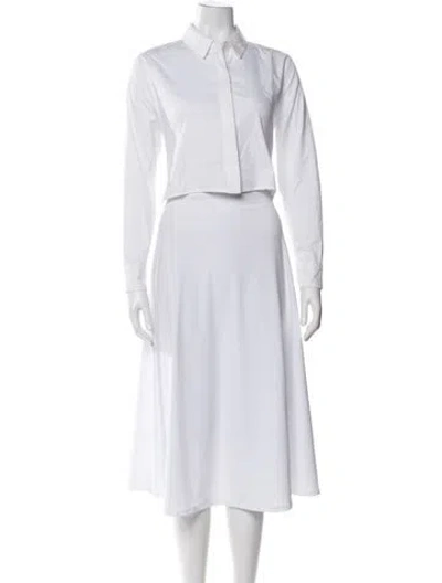 Pre-owned Simkhai Long Sleeve Button-up Top In White