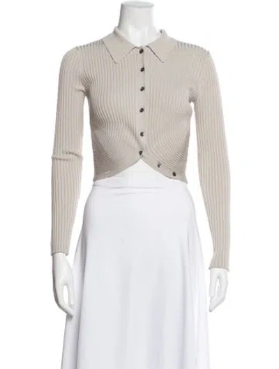 Pre-owned Simkhai Long Sleeve Crop Top In Neutral