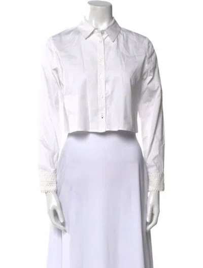 Pre-owned Simkhai Long Sleeve Crop Top In White
