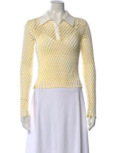 Pre-owned Simkhai Long Sleeve Polo In Yellow