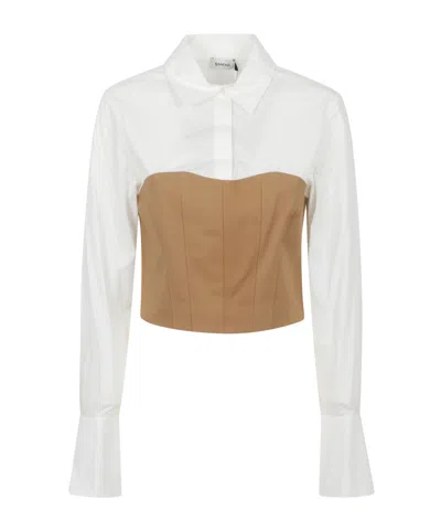 Simkhai Lidey Corset-style Panelled Shirt In White