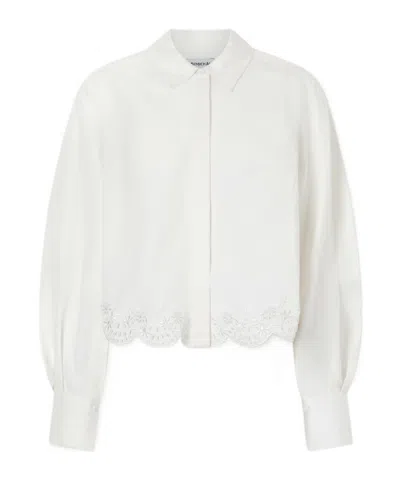 Simkhai Ames Cropped Broderie Anglaise Linen-blend Shirt In Multi