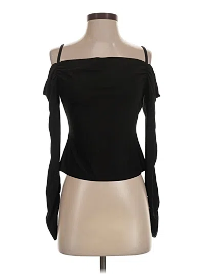 Pre-owned Simkhai Long Sleeve Top Black Strapless Neckline Tops
