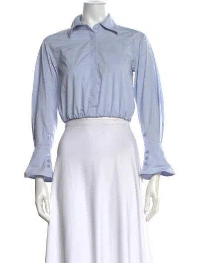 Pre-owned Simkhai Long Sleeve Top In Blue