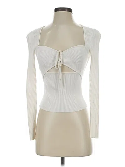 Pre-owned Simkhai Long Sleeve Top Ivory Sweetheart Neckline Tops