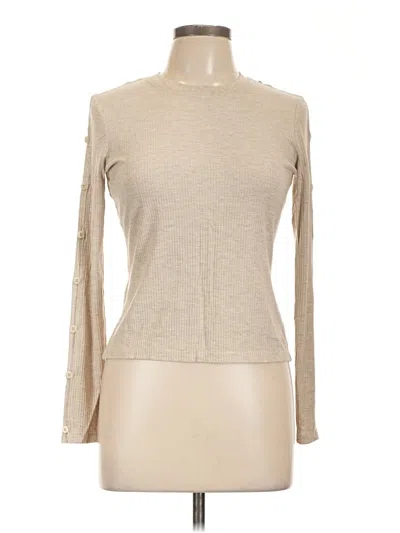 Pre-owned Simkhai Long Sleeve Top Tan Turtleneck Tops In Brown
