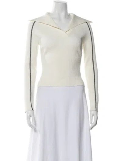Pre-owned Simkhai Long Sleeve Top In White