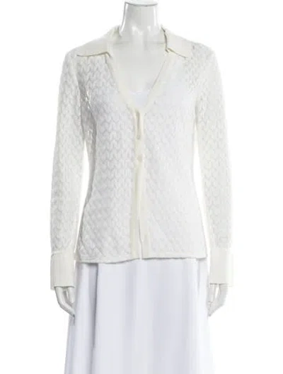 Pre-owned Simkhai Long Sleeve Top In White