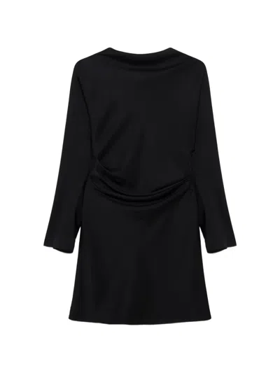 Simkhai Zabelle Pleated Crepe And Georgette Mini Dress In Black