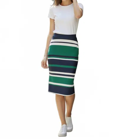 Simkhai Lonie Midi Skirt In Kelly Green Stripe In Multi