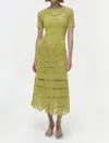 Simkhai Lorelai Embroidered Midi Dress In Yellow Plum Multi