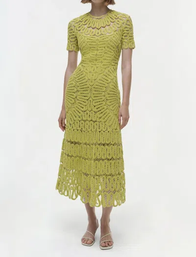 Simkhai Lorelai Embroidered Midi Dress In Yellow Plum Multi