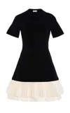Simkhai Lorin Ruffled Mini Dress In Black,white
