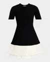 Simkhai Lorin Taffeta Knit Midi Dress In Black