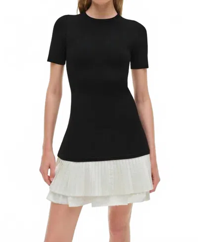 Simkhai Lorin Taffeta Knit Mini Dress In Black Multi