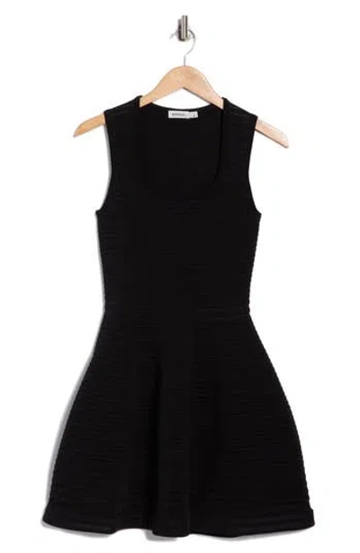 Simkhai Lottie Sleeveless Ottoman Sweater Minidress In Black