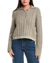 Simkhai Lourdes Cable Knit Combo Pullover In Gray