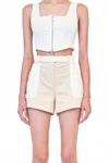 Simkhai Lourie Belted Shorts In Ivory Multi In Neutral