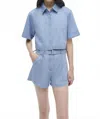 Simkhai Lourie Belted Shorts In Stratus In Blue