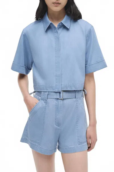 Simkhai Lourie Belted Shorts In Stratus In Blue