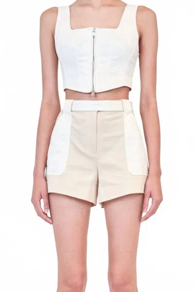 SIMKHAI LOURIE COTTON SHORT IN IVORY MULTI