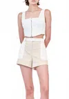 Simkhai Lourie Belted Shorts In Ivory Multi In White