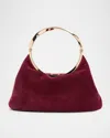 Simkhai Luca Slouchy Suede Twisted Top-handle Bag In Red
