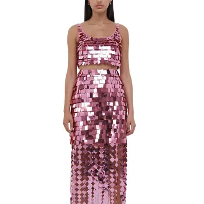 Simkhai Lucee Sequin Skirt In Pink