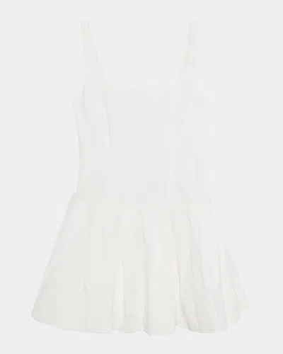 Simkhai Lucy Pleated Cotton-blend Faille Mini Dress In White