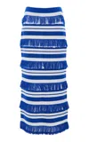 Simkhai Lula Cotton Knit Midi Skirt In Blue