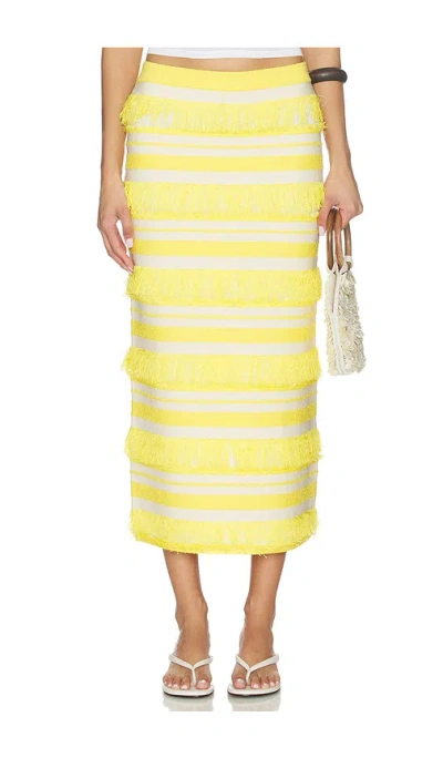 Simkhai Lula Knit Midi Skirt In Yellow