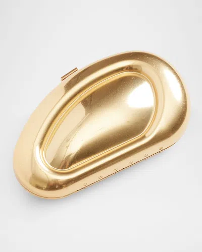 Simkhai Luna Oval Clutch Bag In Gold
