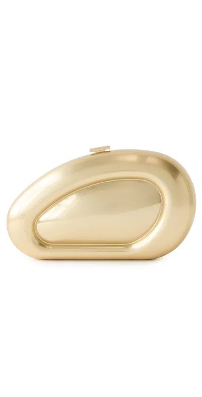 Simkhai Luna Oval Clutch Gold