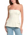 Simkhai Lupita Fringed Bustier Top In White