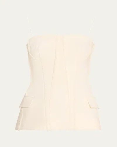 Simkhai Lupita Sleeveless Bustier Top In White