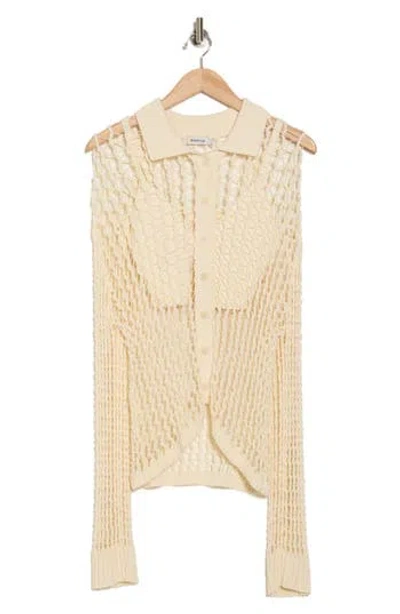 Simkhai Luza Cotton Blend Cardigan With Bralette In Ivory