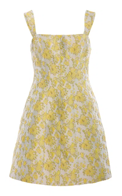 Simkhai Lydia Jacquard Mini Dress In Yellow