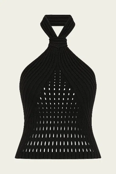 Simkhai Lyrix Knit Halter Top In Black