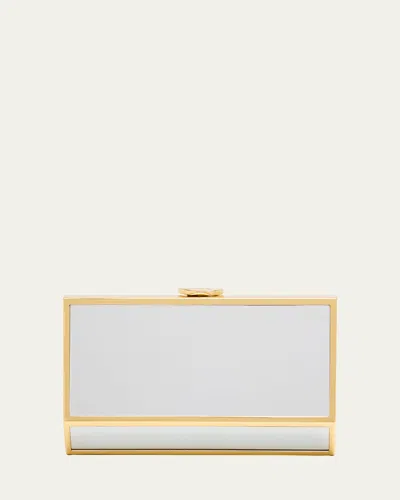 Simkhai Maddox Geometric Mirror Clutch Bag In Gold