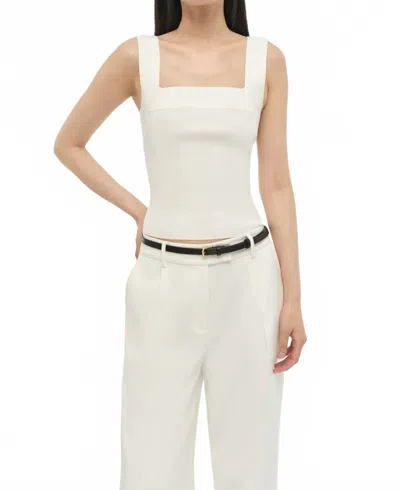 Simkhai Womens Ivory Ramaina Cropped Woven Tank Top In White