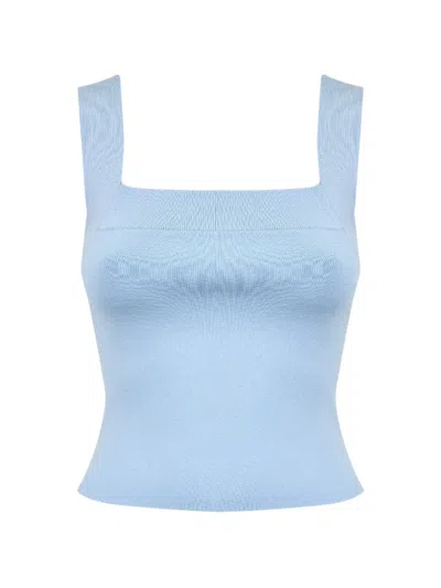 Simkhai Madine Rib-knit Top In Blue