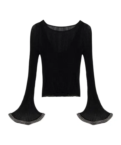 Simkhai Maebry Crystal-embellished Metallic Ribbed-knit Top In Multi