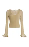 Simkhai Maebry Metallic Plisse Top In Gold