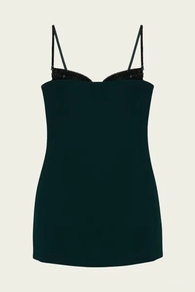 Simkhai Maeva Embellished Bustier Mini Dress In Dark Spruce In Black