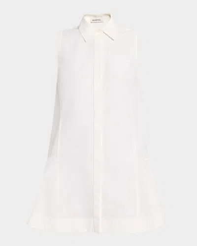 Simkhai Maggie Pleated Shirtdress In White